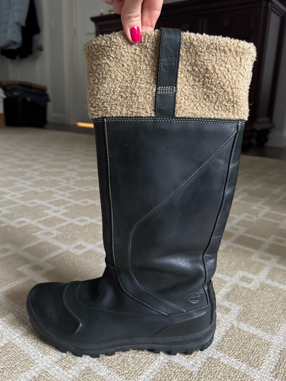 Timberland Earthkeepers Mount Holly Tall Waterproof Boots Black Leather Size 8 - Picture 3 of 16